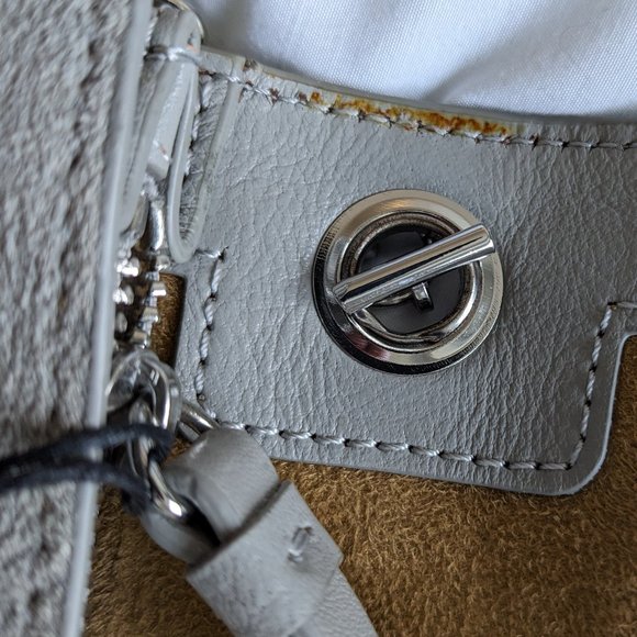 NWT HALSTON HERITAGE Gray Leather Suede Flap Crossbody - Picture 13 of 14